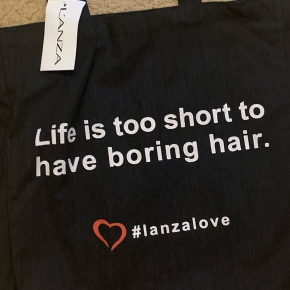 Life is too short to have boring hair black tote - Picture 3 of 7